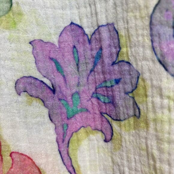 Soft Surroundings Escambia Gauze Tunic Shirt Multi XS Painterly Floral Collared - Picture 5 of 7